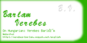 barlam verebes business card